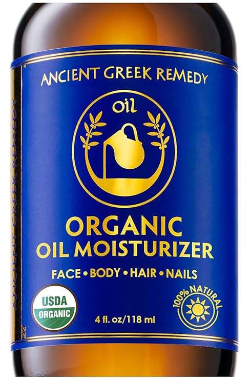 Organic Body Oil Dry Skin - After Shower Natural Face Oil & Body Moisturizer with Cold Pressed Almond, Olive, Jojoba, Rosehip, Vitamin E & Lavender oils. Facial Skin Care for Women & Men, Scented 4oz