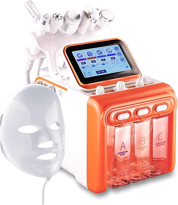 7 in 1 Hydrogen Ooxygen Facial Machine with Mask Multifunctional Skin Care | Deep Facial Cleansing, Revitalizing The Skin, Six Handles And A Facial Mask, For Beauty Salons & Home Use