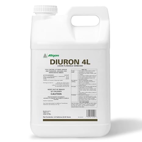 Alligare Diuron 4L Herbicide - Pre- and Post-Emergent Weed Killer for Annual & Perennial Grasses - Effective Herbicide Weed Killer on Crabgrass, Foxtail, Ryegrass - Easy Application - 2.5 Gallons