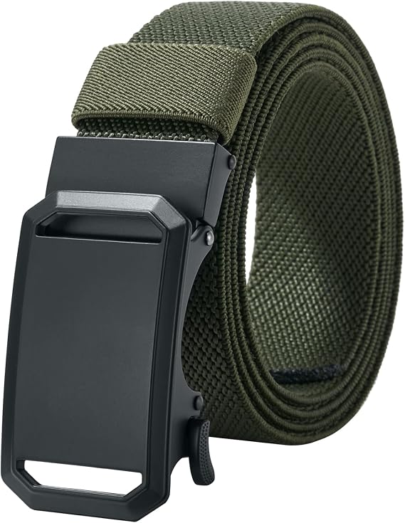 LionVII Ratchet Belts for Men, Stretch Nylon Web belt, Trim to Fit 27-49"
