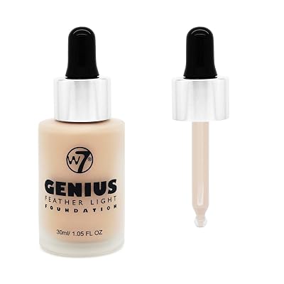W7 Genius Foundation - Liquid To Powder Finish Foundation for Poreless, Matte Light To Medium Coverage - 30ml Buff