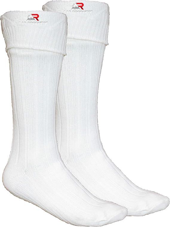 AAR Scottish Highland Wear Wool Blend Hose Mens Socks Kilt Accessories White Small