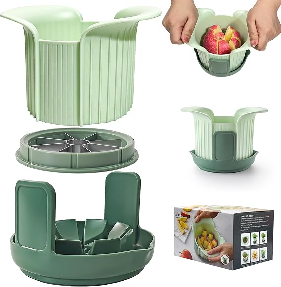 SPEENSUN Apple Slicer and Corer with Stand, 8-Slice Stainless Steel Blade | Heavy-Duty Wedger, Base Cuts All The Way Through, Ergonomic Grip, Fits Apple Up to 3.5 Inches, for Home Kitchen