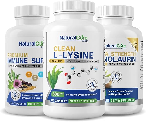 NCL Recovery Set Immune Support, L-Lysine 600mg & Monolaurin 800mg Bundle