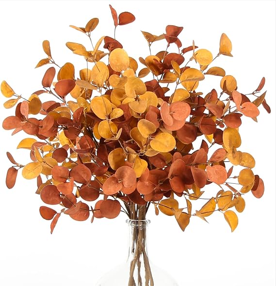 ZIFTY 6Pcs Fall Decor Eucalyptus Stems 26.7" Tall for Home Decorations