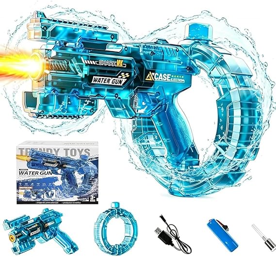 2026 2nd Generation Upgraded Version Electric Water Gun, Electric Water Gun, Equipped with Deformation Function, Super Strong Flying Distance, 26.2 ft 8 m & High Speed Continuous Fire Type