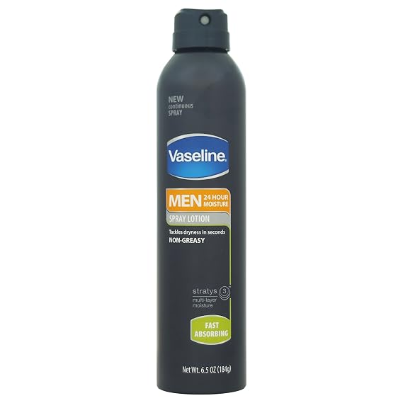 Vaseline Men Spray Lotion, Fast Absorbing, 6.5 oz
