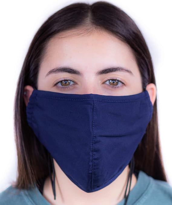 Comfymask 3 Layer Large Fabric Facemask: Water Repellent, Washable, Breathable & Toggle Adjustable Face Mask (4040)