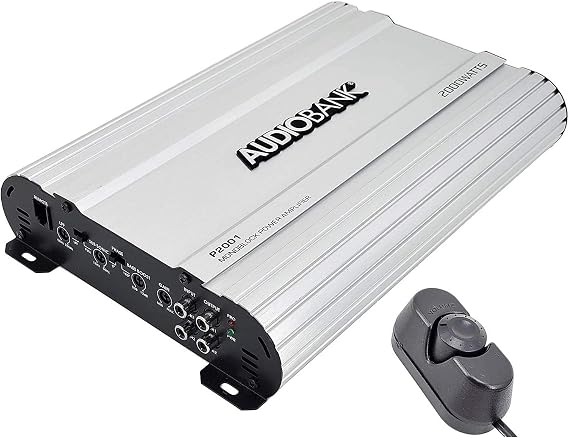 udiobank P2001 Monoblock 2000 Watts Peak Power Amp Class AB Car Audio Amplifier Heavy-Duty Aluminum Alloy Heatsink | Class A-B Operation Remote On/Off Circuit -2nd Gen