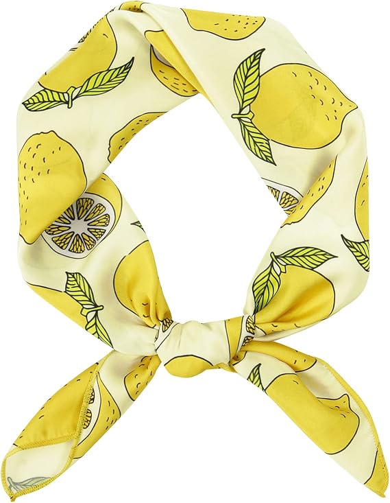 GERINLY Cute Bandana for Women Fruits Printed Square Hair Scarf Headband Summer Accessories Lovely Neckerchief
