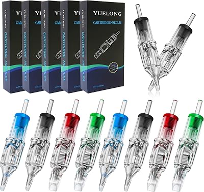 Yuelong 100Pcs Disposable Assorted Round Liner Shader Magnum 3RL 5RL 7RL 9RL 5RS 7RS 7M1 9M1 9CM 11CM