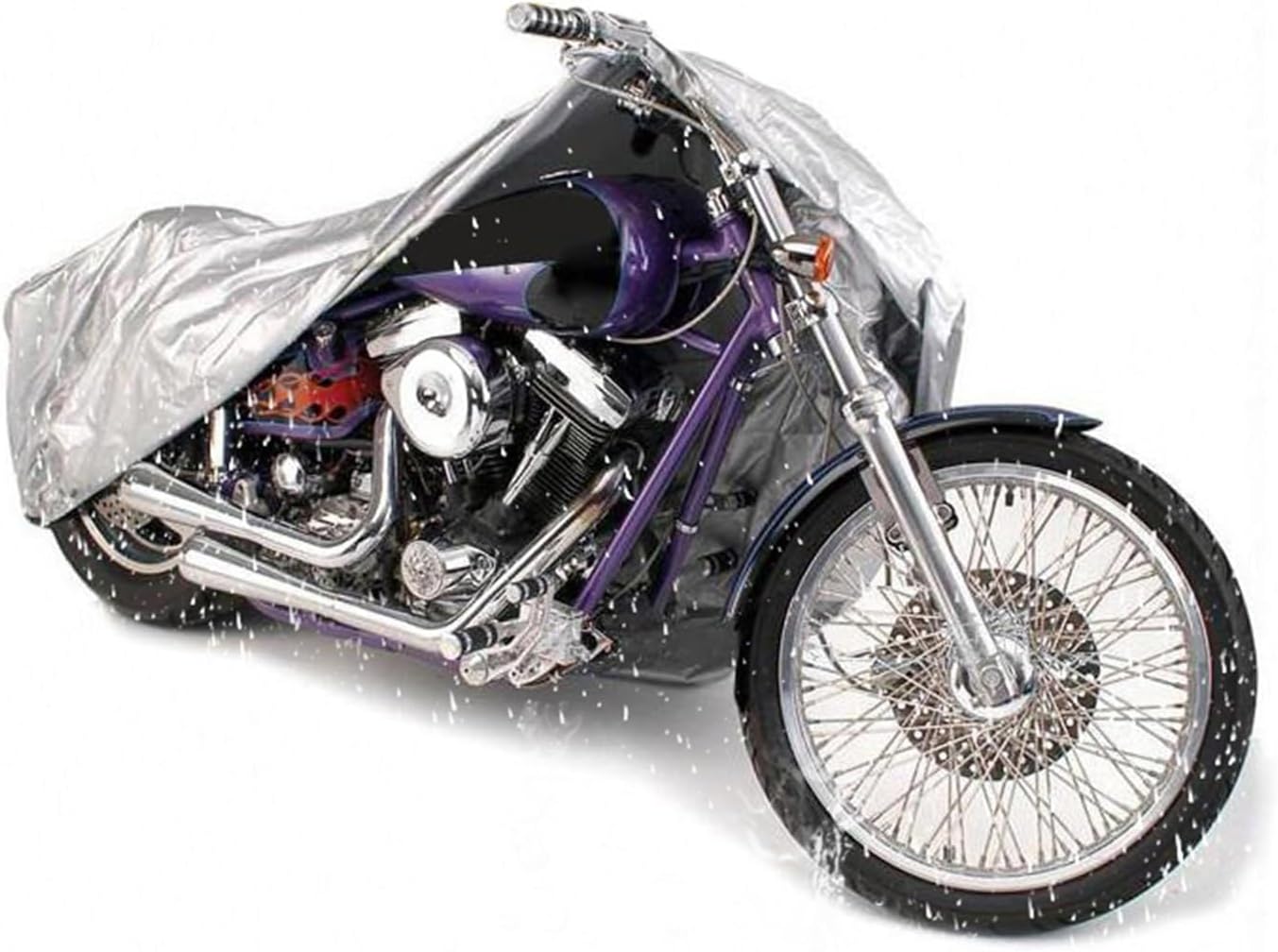 XXL All Silver Waterproof Motorcycle Cover For Harley For Davidson Dyna Super Wide Glide Low Rider Street Bob Cruiser