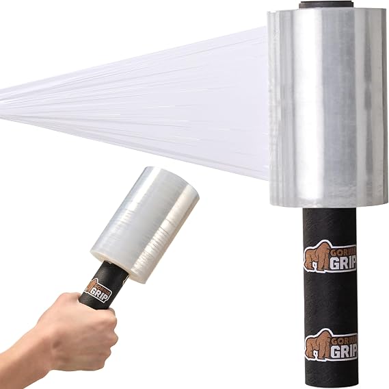GORILLA GRIP Stretch Film Shrink Wrap for Moving, 500'x5 Roll