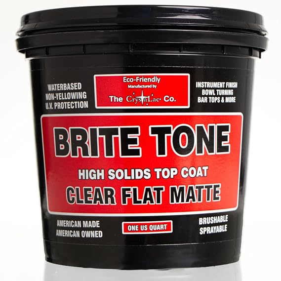 CrystaLac Brite Tone High Solids Polyurethane Instrument Finish 32 oz Quart (Clear Flate Matte)