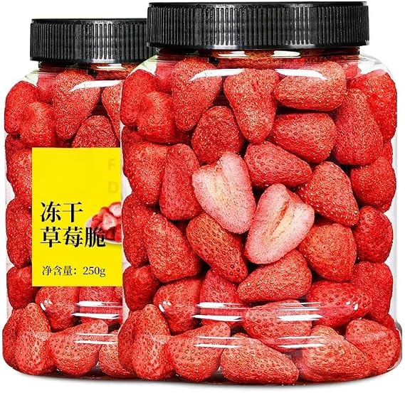 Dry Strawberries Freeze Dry Strawberries Dry Fruit Vegetables Crispy Snowflake Cake Toppings Clean Dehydrating Cream Strawberry Dry Strawberry Easy to Buy 17.6 oz 500 g Can