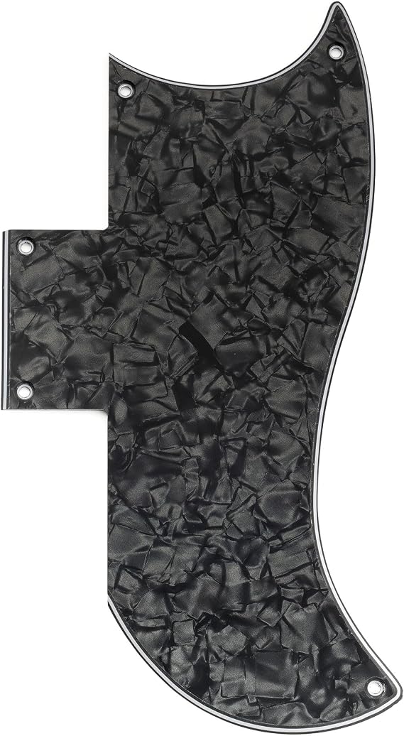 Musiclily Pro 5-Hole Half Face Pickguard for SG 61 Guitar 4Ply Black Pearl