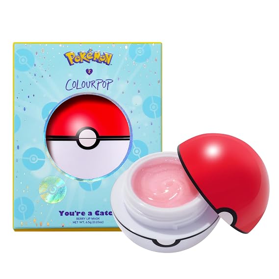 ColourPop x Pokemon Lip Mask - You're a Catch Leave-On Lip Moisturizer & Overnight Lip Treatment - Replenishes Dry Lips with Shea Butter & Vitamin E - Berry (0.07 oz)