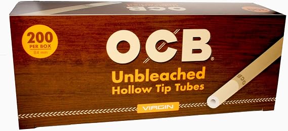 OCB Virgin Unbleached Hollow Tip Tubes 84mm 200ct