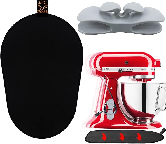 Sliding Mat for Kitchenaid Stand Mixer Slider Mat with Bendable Cord Organizers for Kitchen aid 5-8 Qt Appliances Coffee Air Fryer Slider Mat