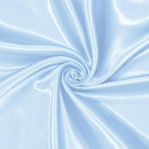 Homiest Light Blue Satin Fabric by The Yard, 3 Yards x 58 Inch Charmeuse Satin Fabric Silky & Shiny Cloth Fabric, Smooth Bridal Satin Fabric for Wedding Dress, Clothing Making, DIY Crafts, Sewing