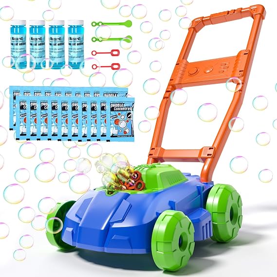Bubble Lawn Mower for Kids 3-5 Years Old, Outdoor Play Bubble Blower Toy for Girl Boy Kids, Easter Birthday Gift for 3 4 5 Year Old Kids, Automatic Bubble Machine Toys for Garden Yard