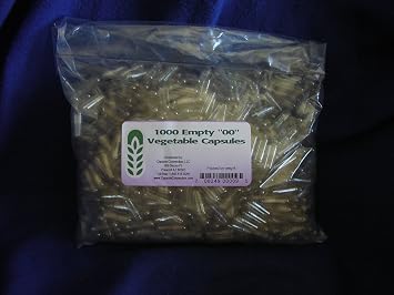 Capsule Connection Wholesale Bulk Empty Vegetable Capsules '00' Size, Vegan & Vegetarian (1000) resealable Bag