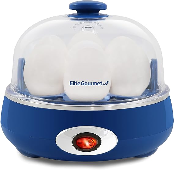 Elite Gourmet EGC322CBL Easy Egg Cooker, 7-Egg, BPA-Free, Classic Blue