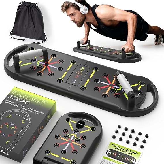 JLoibao Push Up Board, Portable Pushup Board for Men, Foldable Push Up Bar