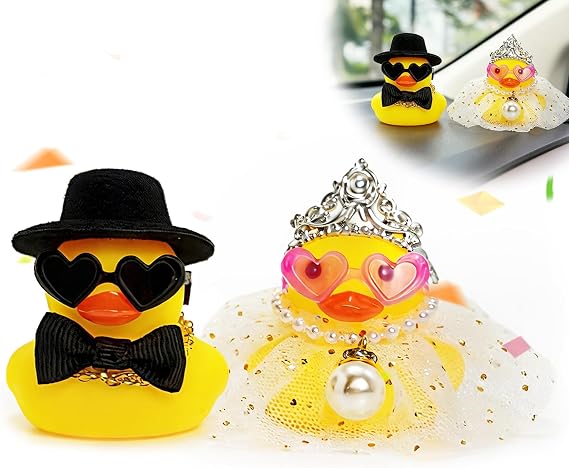 Pack of 2 Duck Wedding Couple Squeaky Duck for Weddings Bride and Groom Rubber Duck Mini Couple Duck for Ceremony Rubber Duck Souvenir Marriage Blessing Elegant Heartwarming Gift