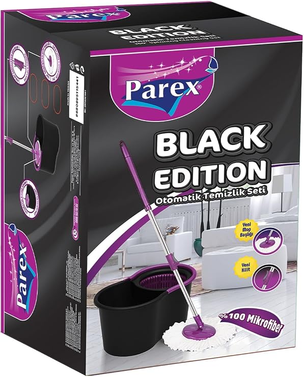 Parex Black Edition Otomatik Temizlik Seti - Kova Mop Seti