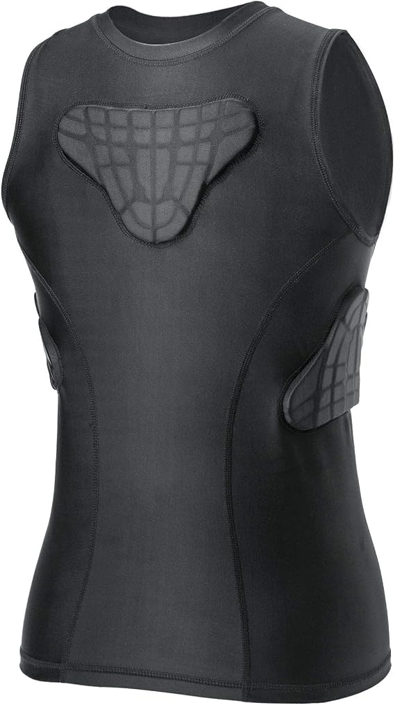 Youth Padded Compression Shirt Vest Rib Chest Protector Football Baseball