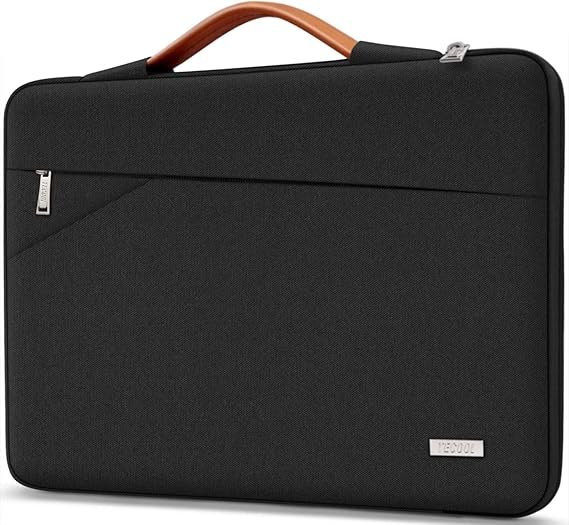 TECOOL 13.3 Inch Laptop Sleeve Protective Case with Handle and Pockets | Waterproof Computer Case Bag for 13 Inch MacBook Air/Pro/Neo, MacBook Pro 14, 13.3'' HP Lenovo Dell, Black