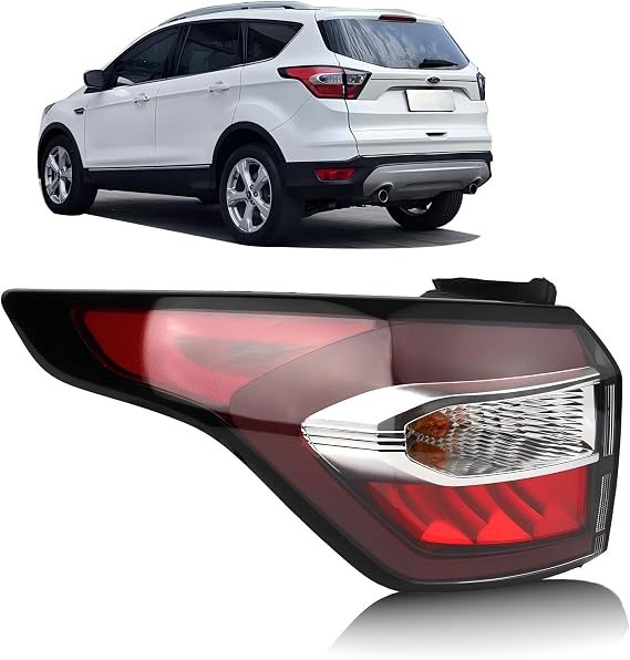 Tail Light Compatible with 2017 2018 Ford Escape S SE SEL Titanium Left | Rear Taillights with Bulb and Harness Driver Side Tail lamp Assembly OE: GJ5Z13405C