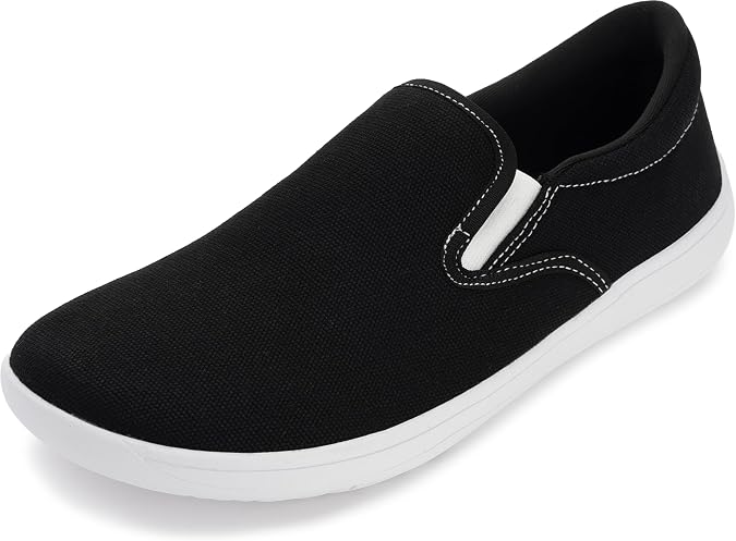 WHITIN Men's Canvas Slip On Barefoot Shoes Wide Toe Box W863