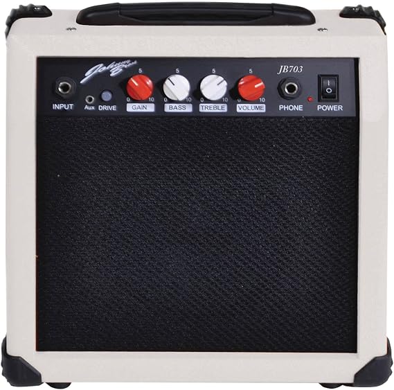 20W Portable Guitar Amplifier for Electric and Electro Acoustic Guitars (White)
