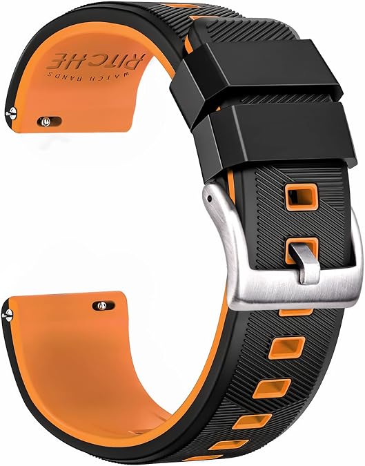 Ritche Christmas Gift Silicone Watch Band 18mm 20mm 22mm 24mm Quick Release Rubber Watch Bands for Men Women, White Elephant Gifts, Stocking Stuffers For Men