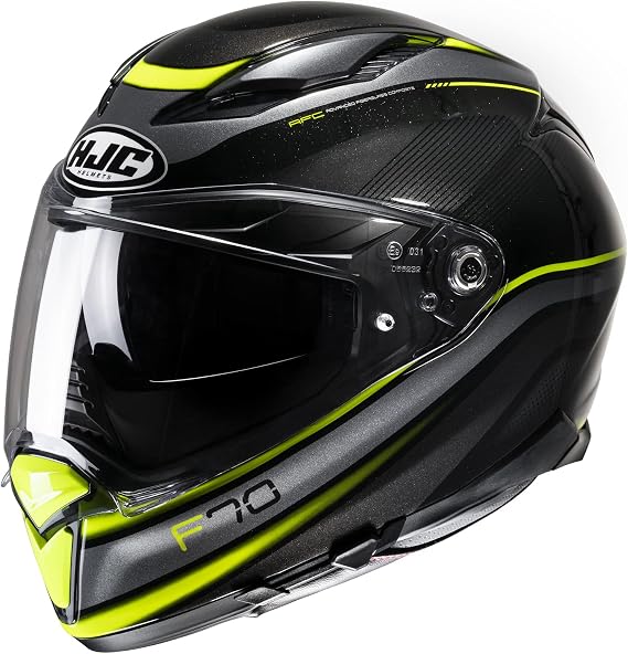 HJC F70 Diwen Helmet (X-Small, Semi-Flat Hi-Viz Yellow (MC-3HSF))