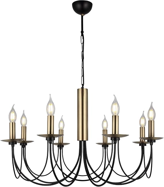 Lucea Dofa 8-Piece Vintage Black Chandelier 8 X E14