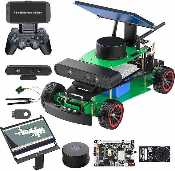 Yahboom AI Voice-Interactive Robot Car, ROS2, for Robot Programming Learning, Equipped with 4 ROS Radars and A Depth Camera, Suitable for University Robotics Projects (R2 Ultra Version without Nano)