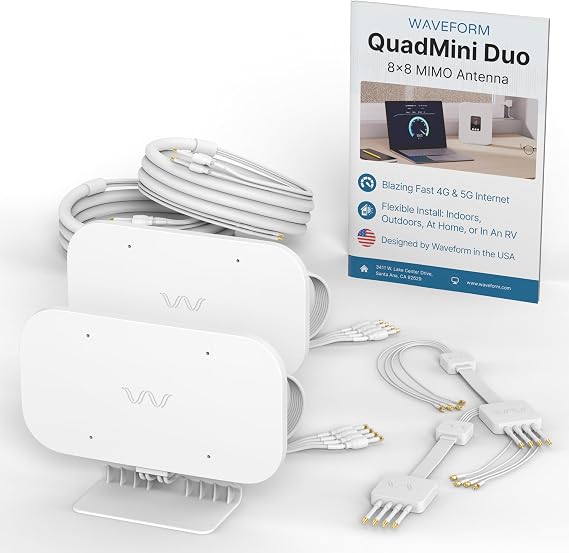 Waveform QuadMini Duo: Low-Profile Omni 8x8 MIMO Antenna Kit, Complete Kit