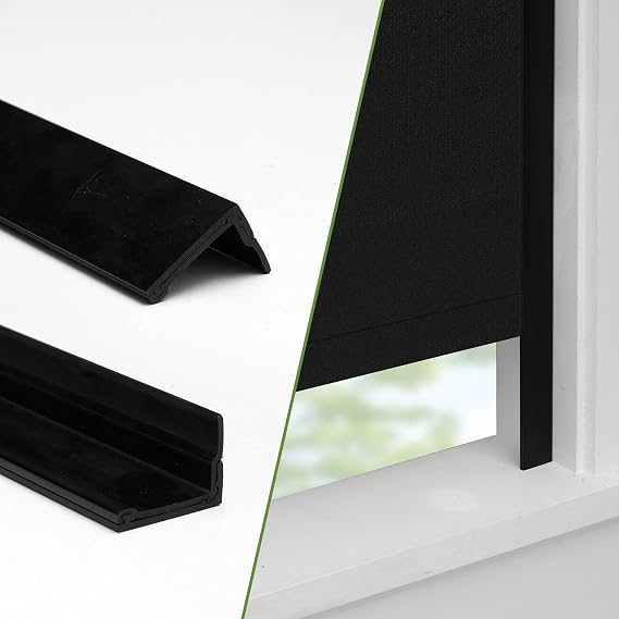 Stretchable Light Blocking Strips for Window Shades and Blinds(Black, 26", 2PCS)