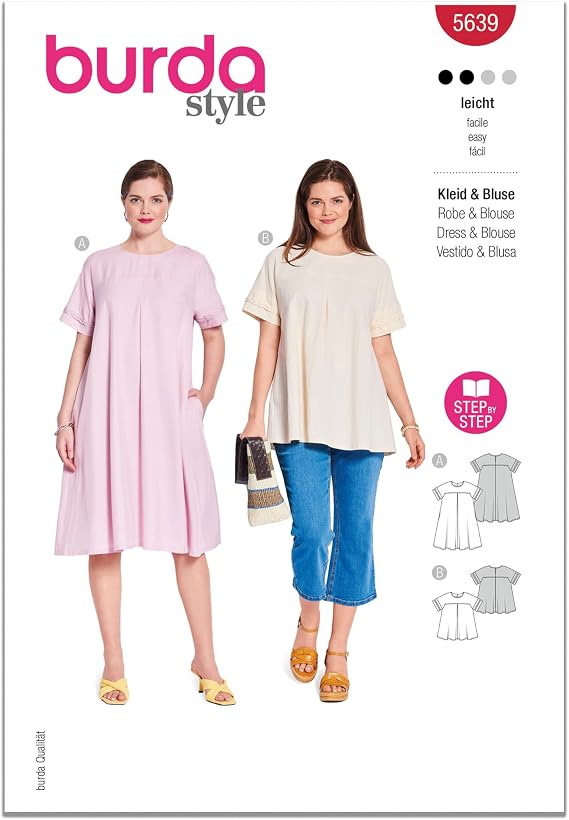 Burda Style 5639 Sewing Pattern for Misses Dress and Blouse