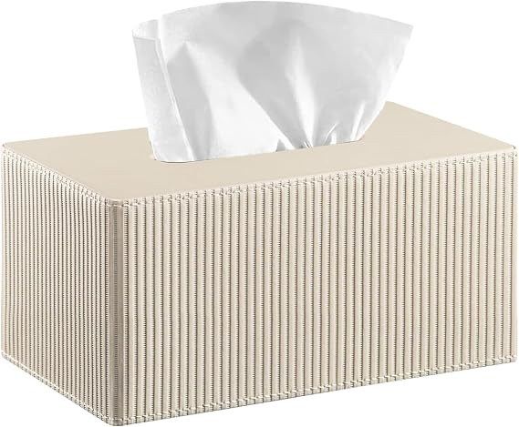 Large Tissue Box Cover Rectangular with Bottom Belt, Fits 230-Count Kleenex