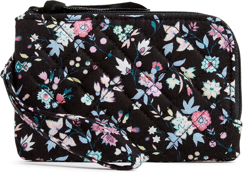 Vera Bradley Women's Cotton Double Zip ID Case Wallet With RFID Protection