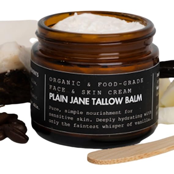 Face Moisturizer and Glow Balm Whipped Grass-Fed Tallow Glowing Skin Balm & Makeup Primer Dewey Skin Cream Hydrating for Entire Body 100% Food-Grade, Non-Toxic, Fragrance-Free Skincare