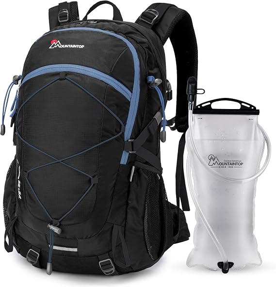 MOUNTAINTOP 40L Hiking Backpack, Lightweight Outdoor Backpacking Pack | Water-Repellent 400D Polyester Fabric with Smooth YKK Zippers Keeps Gear Protected During Hiking, Camping and Travel.