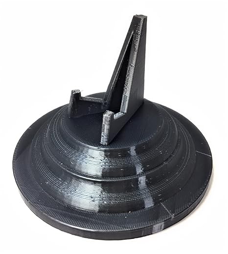 Beautiful 3D Printed Megalodon Shark Tooth Display Stand with a 4-5/8" Round Base (Silk Black)