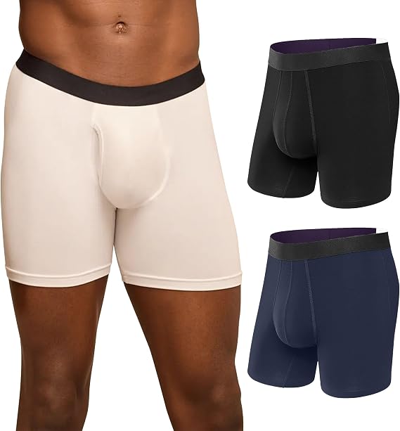 MeUndies Men's Boxer Briefs with Fly, 6" Inseam, UltraModal 3-Pack | Soft Supportive Boxer Briefs, 6-Inch Inseam With Functional Fly, Breathable TENCELTM Micro Modal, No-Roll Elastic Waistband