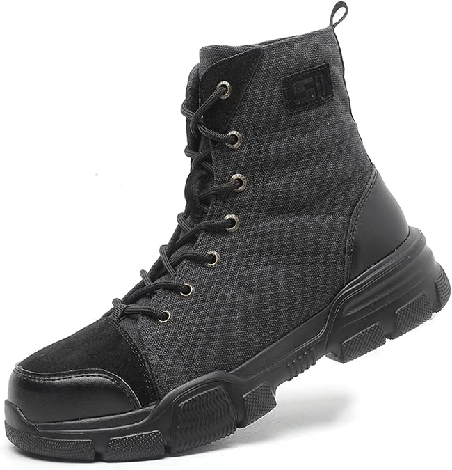 SUADEX Steel Toe Boots for Men Military Work Safety Boots Indestructible Steel Toe Boot for Women Composite Toe Non-Slip