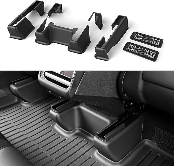 Topfit Custom Fit Underseat Protector for Tesla Model Y Juniper 2025-2026,2nd Row TPE Kick & Slide Cover with Fleece Backing, All-Weather Interior Accessories